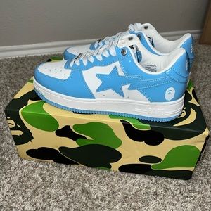 Bapesta patented leather blue white size 8.5 new no box